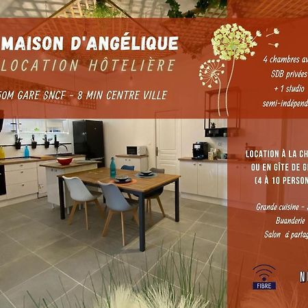 La Maison D'Angelique - Colocation Hoteliere A 150M Gare Tgv- Grande Cuisine Equipee & Salon - Fibre - Netflix นีออร์ ภายนอก รูปภาพ